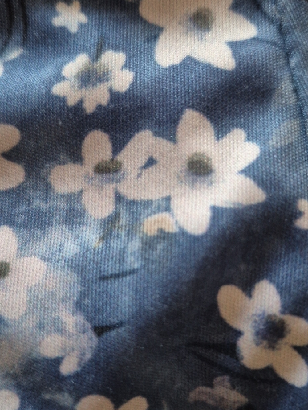 Tango Mango Sleeveless 1/4 Zip Front High Stand Up Neckline Blue White Floral L - Picture 12 of 14